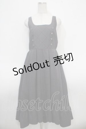 画像: axes femme / W釦フィッシュテールジャンパースカート M 黒 Y-25-05-10-114-AX-OP-SZ-ZT086