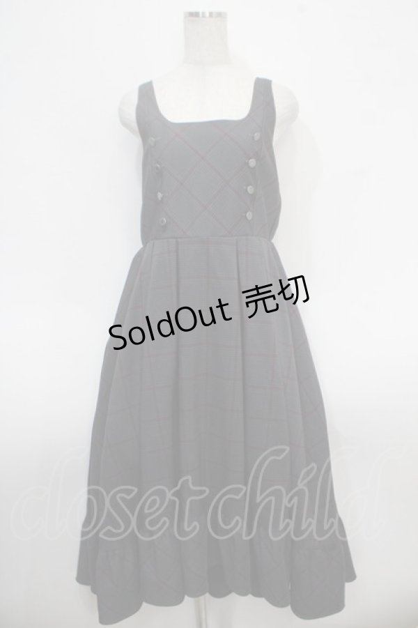 画像1: axes femme / W釦フィッシュテールジャンパースカート M 黒 Y-25-05-10-114-AX-OP-SZ-ZT086 (1)