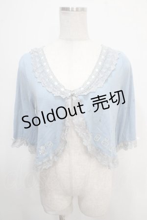 画像: axes femme / フリルレース刺繍ボレロ M サックス Y-25-05-10-015-AX-TO-SZ-ZY