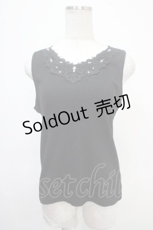 画像: axes femme / モチーフレースタンク M 黒 Y-25-05-10-002-AX-TO-SZ-ZY