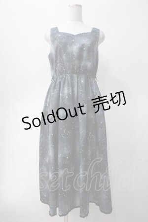 画像: axes femme POETIQUE / 冬の星座柄ハートネックワンピース M 黒 Y-25-05-10-129-AX-OP-SZ-ZY