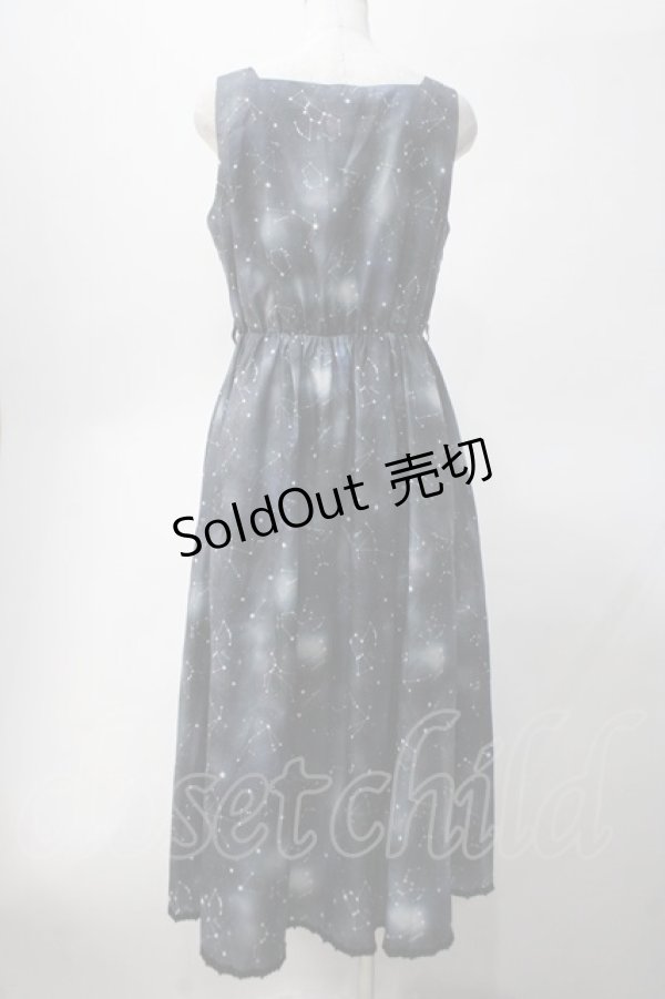 画像2: axes femme POETIQUE / 冬の星座柄ハートネックワンピース M 黒 Y-25-05-10-129-AX-OP-SZ-ZI (2)