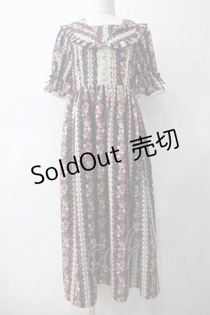 画像: axes femme kawaii / ローズベリーガーデンワンピース M 紺 Y-25-05-10-134-AX-OP-SZ-OS