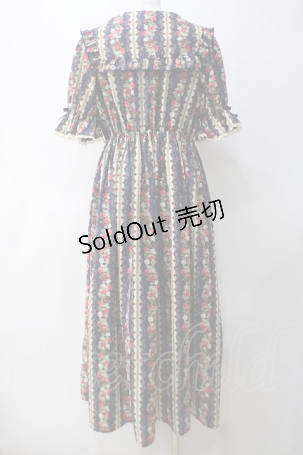 画像2: axes femme kawaii / ローズベリーガーデンワンピース M 紺 Y-25-05-10-134-AX-OP-SZ-OS (2)