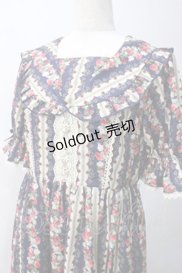 画像3: axes femme kawaii / ローズベリーガーデンワンピース M 紺 Y-25-05-10-134-AX-OP-SZ-OS (3)