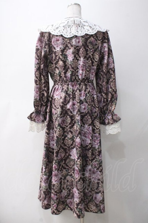 画像2: axes femme NOSTALGIE / クラシックローズワンピース  ワイン Y-25-05-10-136-AX-OP-SZ-ZY (2)