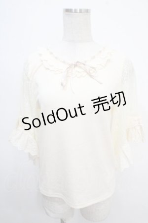 画像: axes femme / レース×リボン袖プルオーバー M 生成り Y-25-05-10-018-AX-TO-SZ-ZY