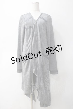 画像: 【SALE】Ozz Croce / ダブルZIPアシメロングカーディガン  グレー Y-25-05-10-144-OO-TO-SZ-ZT102