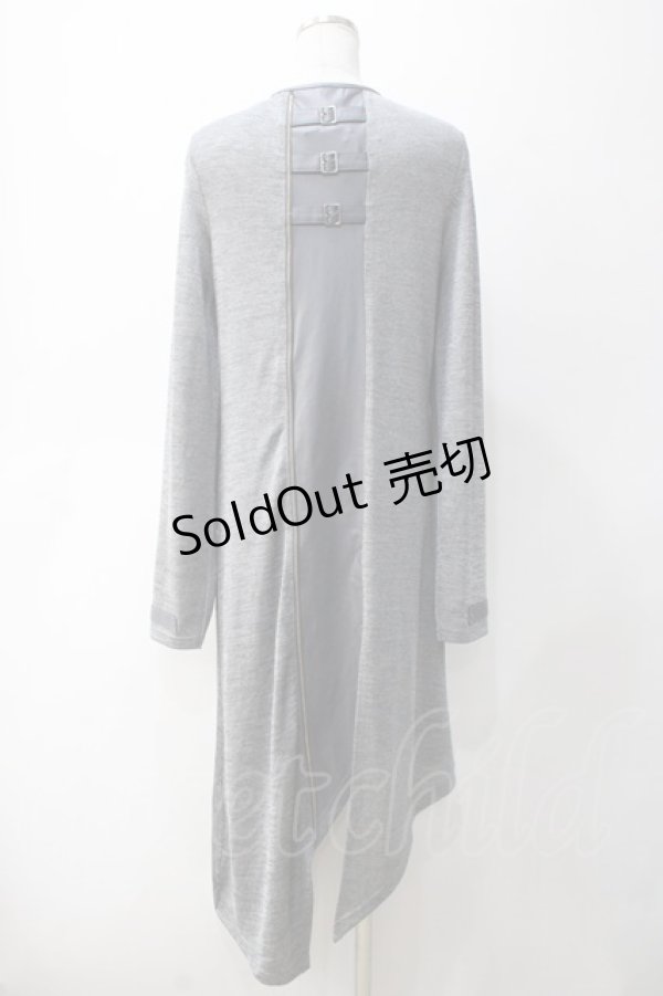 画像2: 【SALE】Ozz Croce / ダブルZIPアシメロングカーディガン  グレー Y-25-05-10-144-OO-TO-SZ-ZT102 (2)