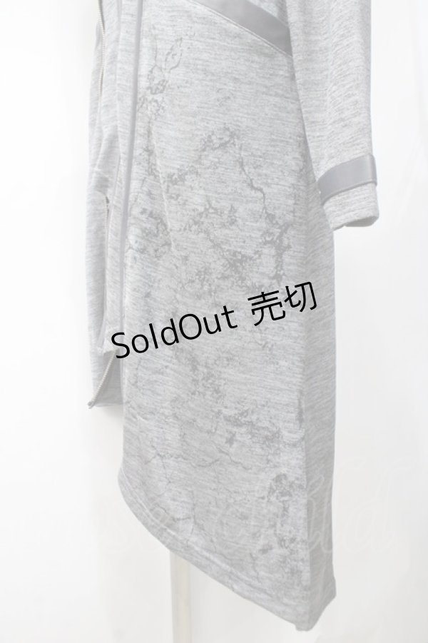画像3: 【SALE】Ozz Croce / ダブルZIPアシメロングカーディガン  グレー Y-25-05-10-144-OO-TO-SZ-ZT102 (3)