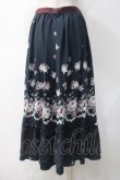 画像2: axes femme / 裾レース使い薔薇柄スカート  紺 Y-25-05-10-151-AX-SK-SZ-ZY (2)