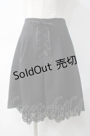 画像: axes femme POETIQUE / レースアップデザインミニスカート M 黒 Y-25-05-10-156-AX-SK-SZ-ZT134