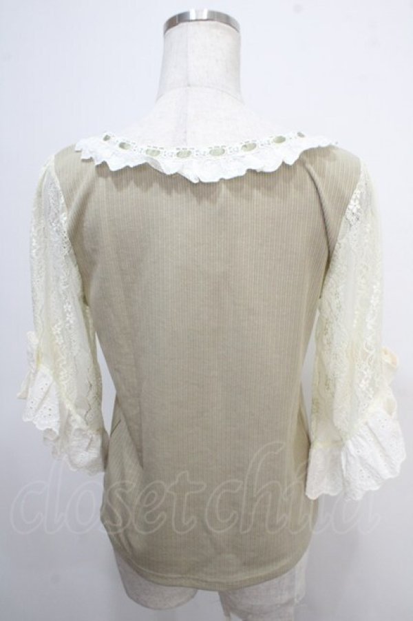 画像2: axes femme / レース×リボン袖プルオーバー M ミント Y-25-05-10-019-AX-TO-SZ-ZY (2)
