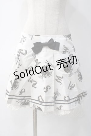 画像: ALICE and the PIRATES / アリスとアルファベットの迷宮柄スカート  オフ Y-25-05-10-166-PA-SK-SZ-ZY