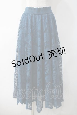 画像: axes femme / レースサーキュラースカート M ブルー Y-25-05-10-168-AX-SK-SZ-ZI