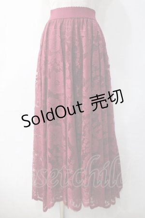 画像: axes femme / レースサーキュラースカート M ワイン Y-25-05-10-175-AX-SK-SZ-ZY