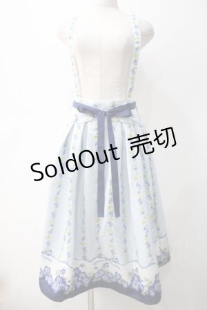 画像: axes femme / ネモフィラ＆ポピー柄スカート M サックス Y-25-05-10-178-AX-SK-SZ-ZY