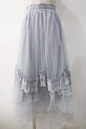画像: axes femme / ローズ付ドレープチュールスカート F サックス Y-25-05-10-179-AX-SK-SZ-ZY