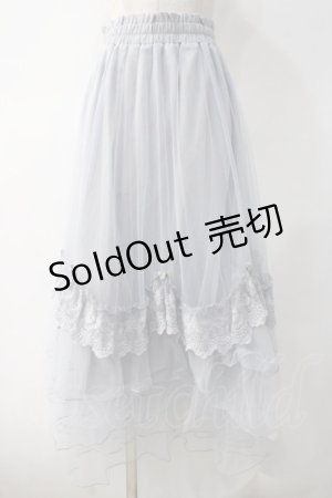画像: axes femme / ローズ付ドレープチュールスカート F サックス Y-25-05-10-179-AX-SK-SZ-ZY