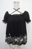 画像1: PUTUMAYO / シークレットガーデンカットソー  黒 Y-25-05-10-028-PT-TO-SZ-ZY (1)
