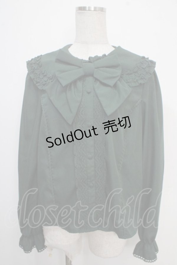画像1: axes femme kawaii / フラット衿ブラウス M グリーン Y-25-05-10-031-AX-BL-SZ-ZY (1)