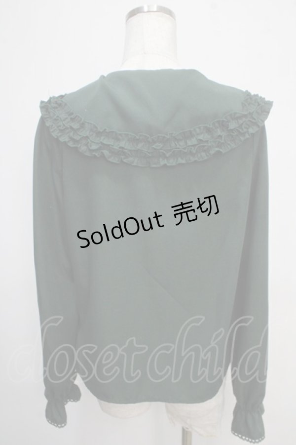 画像2: axes femme kawaii / フラット衿ブラウス M グリーン Y-25-05-10-031-AX-BL-SZ-ZY (2)