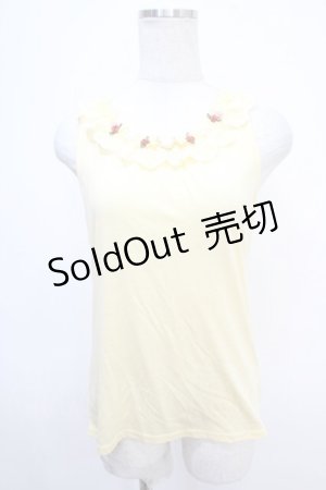 画像: axes femme / ガーデンフリルレースタンク  イエロー Y-25-05-10-004-AX-TO-SZ-ZY