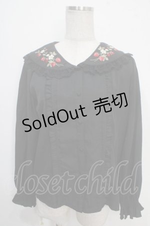 画像: axes femme POETIQUE / ストロベリーフィールドブラウス  黒 Y-25-05-10-034-AX-BL-SZ-ZY