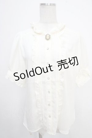 画像: axes femme / カメオ付アンティークブラウス  キナリ Y-25-05-10-035-AX-BL-SZ-ZY