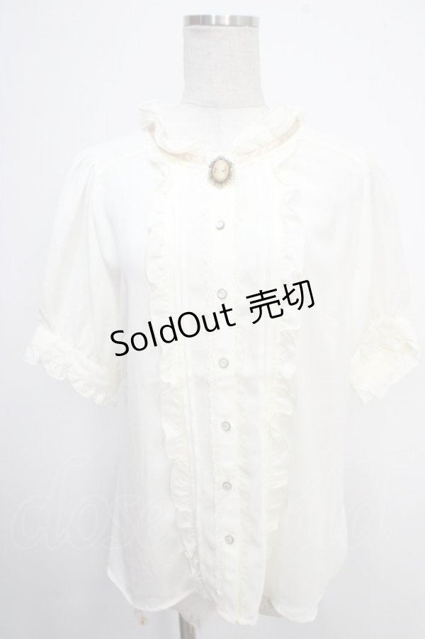 画像1: axes femme / カメオ付アンティークブラウス  キナリ Y-25-05-10-035-AX-BL-SZ-ZY (1)