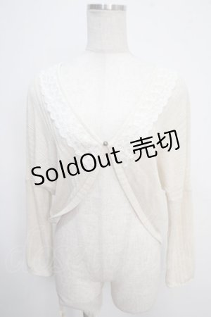 画像: axes femme / レース配色テレコボレロ M 生成り Y-25-05-10-042-AX-TO-SZ-ZY
