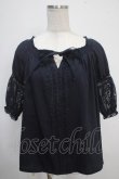 画像1: axes femme / 袖レース2WAYブラウス M 紺 Y-25-05-10-043-AX-BL-SZ-ZY (1)
