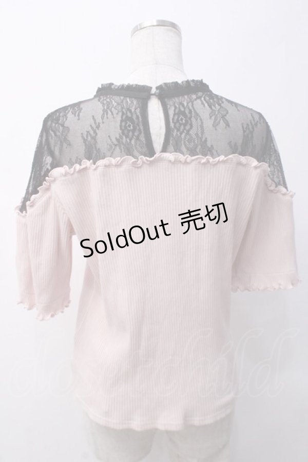 画像2: DearMyLove / レース切替リブトップス 3L ピンク Y-25-05-14-042-EL-TO-SZ-ZY (2)