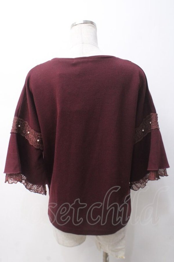 画像2: axes femme / レースデザインニットプル M ワイン Y-25-05-14-045-AX-TO-SZ-ZY (2)