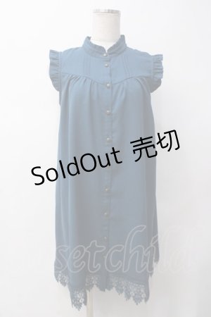 画像: axes femme / 裾レースノースリチュニック F Bグリーン Y-25-05-14-047-AX-TO-SZ-ZY