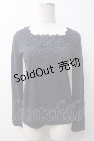 画像: axes femme / レース使いインナープルオーバー M 紺 Y-25-05-14-048-AX-TO-SZ-ZY