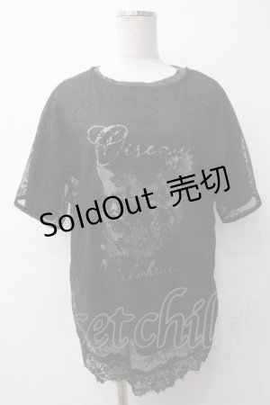 画像: axes femme / レースプルオーバー×プリントプルオーバー F 黒 Y-25-05-14-051-AX-TO-SZ-ZY