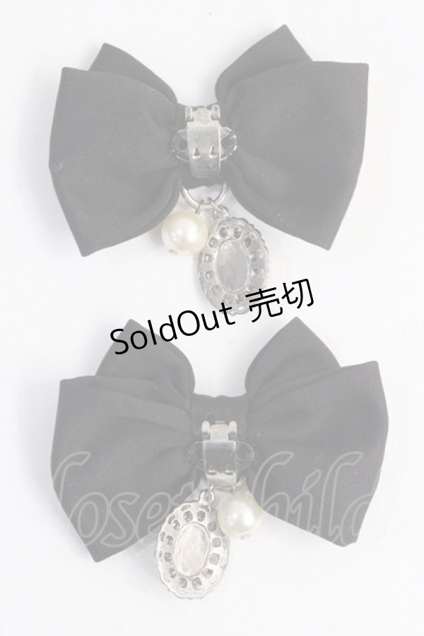画像2: axes femme / リボンシューズクリップ  黒 Y-25-05-14-007-AX-ZA-SZ-ZY (2)