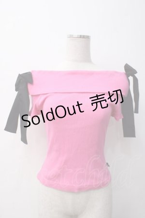 画像: MILK / オフショルリボンTee  ピンク Y-25-05-14-071-ML-TO-SZ-ZY