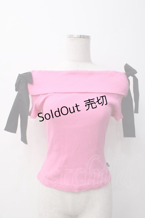 画像1: MILK / オフショルリボンTee  ピンク Y-25-05-14-071-ML-TO-SZ-ZY (1)