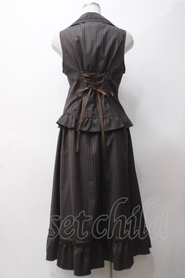 画像2: axes femme / ベスト&スカートドッキングセットアップ M 茶 Y-25-05-14-075-AX-JA-SZ-ZY (2)