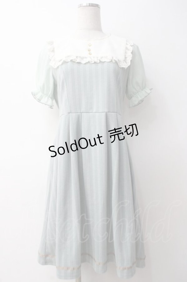 画像1: axes femme POETIQUE / スクエアセーラーカットワンピース M ミント Y-25-05-14-083-AX-TO-SZ-ZY (1)