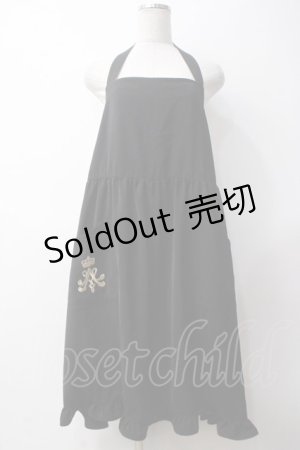 画像: m petit by misako / NINA'Sコラボ エプロン  黒 Y-25-05-14-089-LO-OP-SZ-ZY