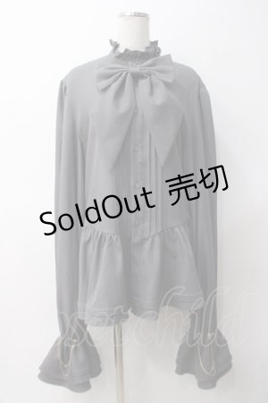 画像: Princess Chronicles / 黒兎のお嬢様リボンブラウス 2XL グレー Y-25-05-14-092-PU-BL-SZ-ZY