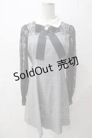 画像: Ank Rouge / デコルテ開きレース切り替えワンピース M 黒 Y-25-05-14-096-CA-OP-SZ-ZT0711Y