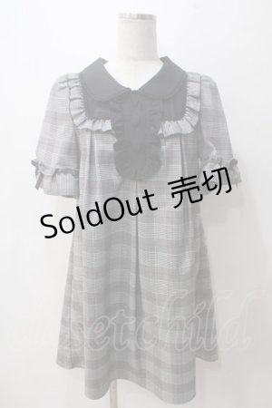 画像: Secret Honey / チェックフリルワンピース 2 グレー Y-25-05-14-098-CA-OP-SZ-ZY