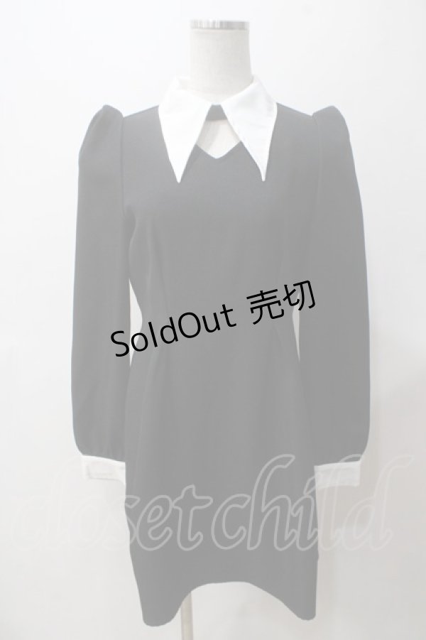 画像1: 【SALE】EATME / デコルテあきバイカラーワンピース F 黒 Y-25-05-14-099-LO-OP-SZ-ZT354 (1)