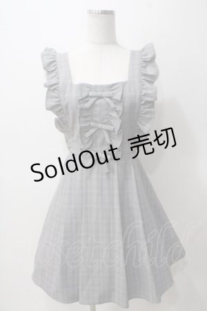 画像: Ank Rouge / チェック柄フリルサロペットワンピース M グレー Y-25-05-14-110-CA-OP-SZ-ZY