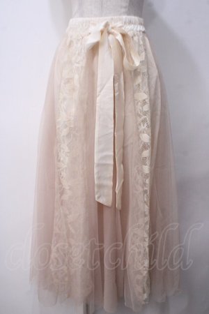 画像: axes femme / フラワーレース×チュールスカート M ベージュ Y-25-05-14-118-AX-SK-SZ-ZY