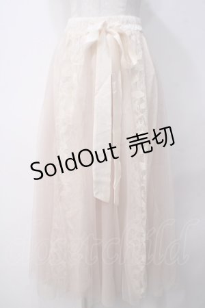 画像: axes femme / フラワーレース×チュールスカート M ベージュ Y-25-05-14-118-AX-SK-SZ-ZI
